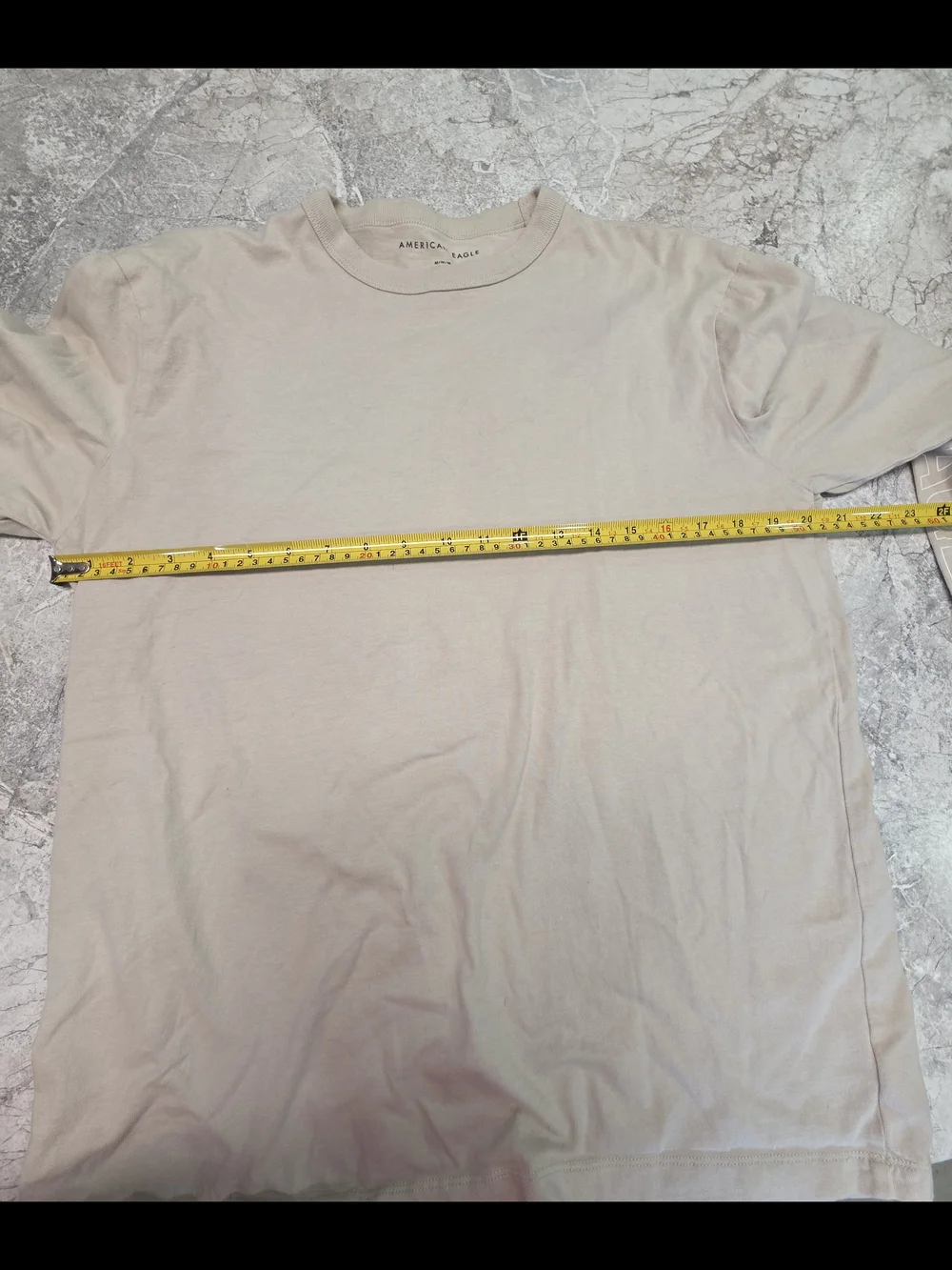 American Eagle Outfitters Tan And Pink Long-Sleeve Crewneck Graphic TShirt
